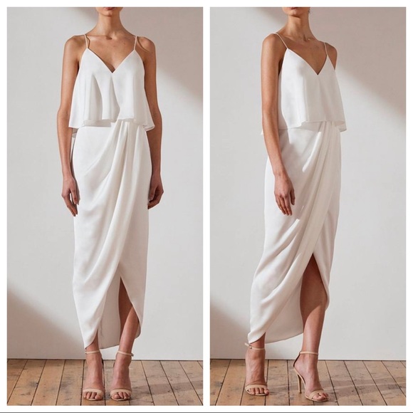 Shona Joy Dresses & Skirts - NWT Shona Joy Luxe Cocktail Frill Dress in Ivory